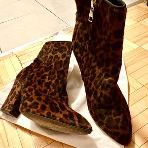 Karen Millen Leopard Print Ankle Booty Heel